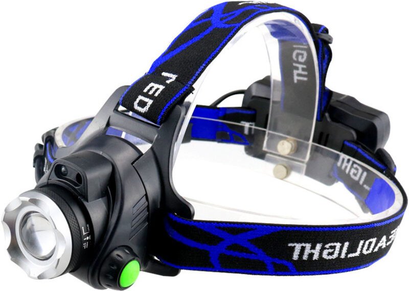 Wiederaufladbare LED-Stirnlampe, 1200 lm, IP64, wasserdicht, Stirnlampe, zoombar, 3 Modi, mit USB-Kabel, 2 18650-Batteri...