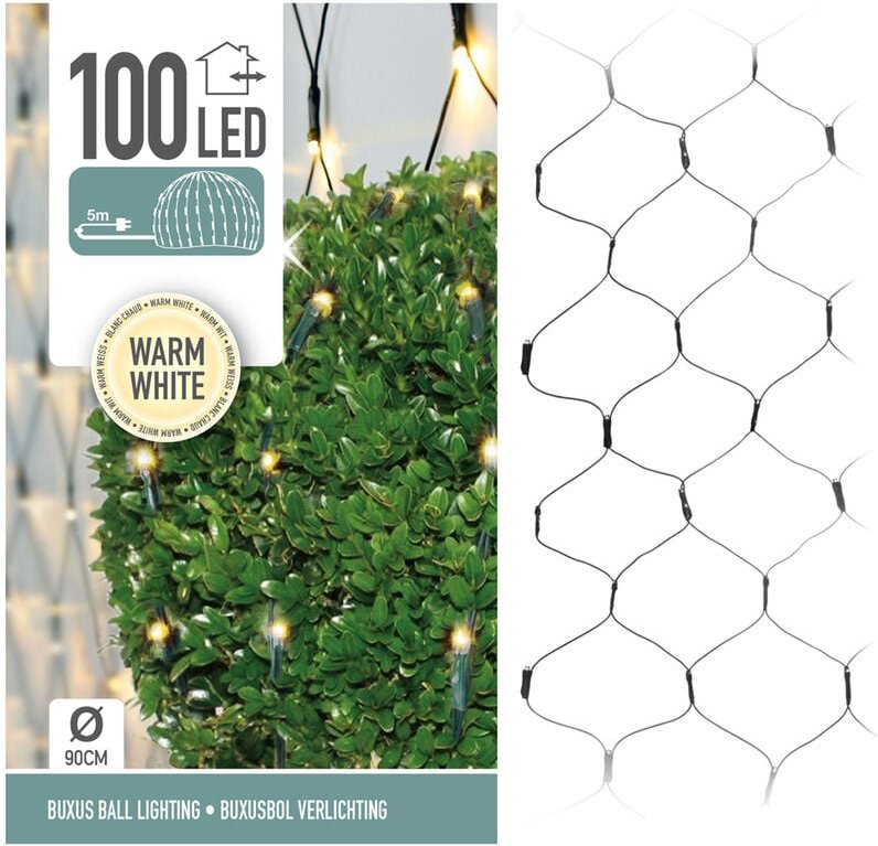 Led Lichterkette für Buchsbaum Kugel mit 100 led - ø 90cm - Buchskugel Deko Lichternetz