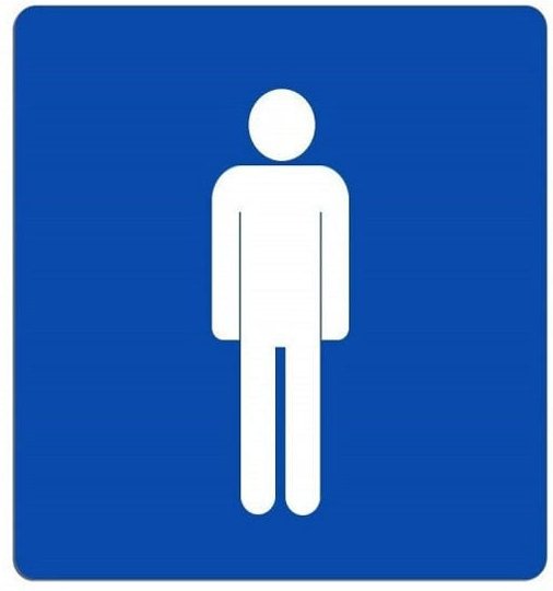 Trade Shop Traesio - Trade Shop - mann-schild wc toilette badezimmer beschilderung klebeplatte plastiziert -