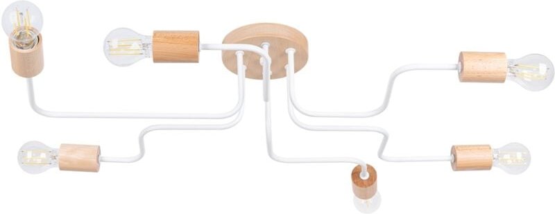 Deckenleuchte Nexus 6 E27 Weißholz Lumilo 16.785.66