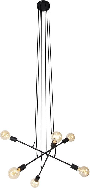 Moderne Hängelampe schwarz 80 cm 6 Lichter - Sydney