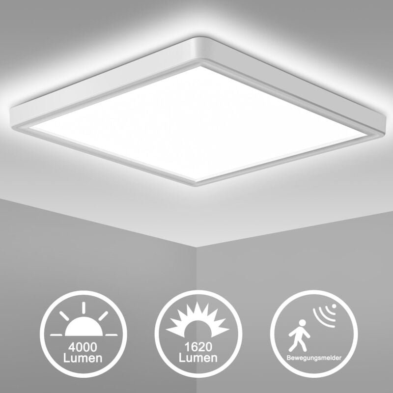 Led Deckenleuchte mit Bewegungsmelder 18W flach eckig 4000K
