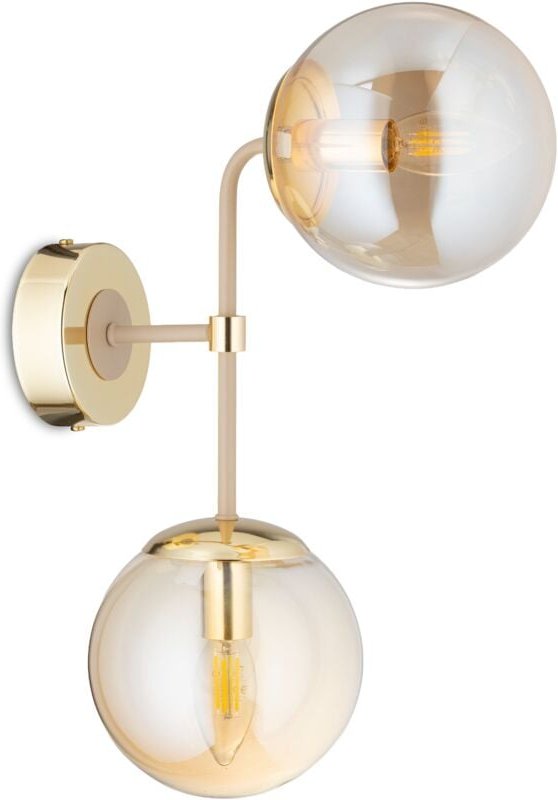 Jacob Beige Glas Wandleuchte 2xE27