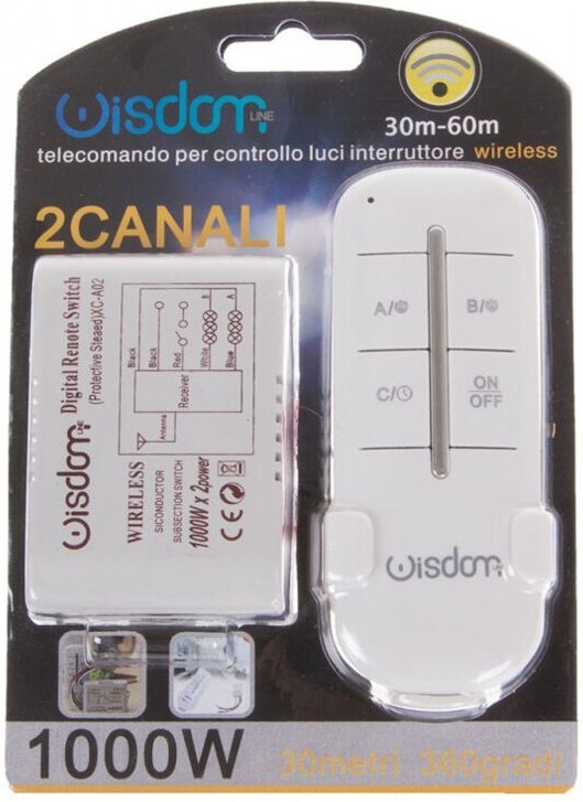 Trade Shop Traesio - Trade Shop - centralins 2 canals + telecomando wireless wisdom für light control led 1000Wx2 -