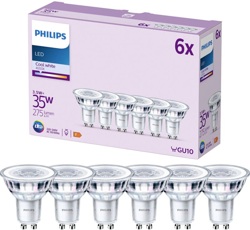 Philips - led 9290012180 led eek f (a - g) GU10 Reflektor 3.5 w = 35 w Neutralweiß (ø x l) 50 mm x 54
