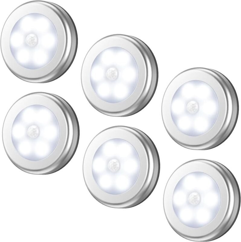 Nachtlicht mit Bewegungsmelder, kabelloses, batteriebetriebenes LED-Nachtlicht, aufklebbares Schranklicht, Treppenlicht,...