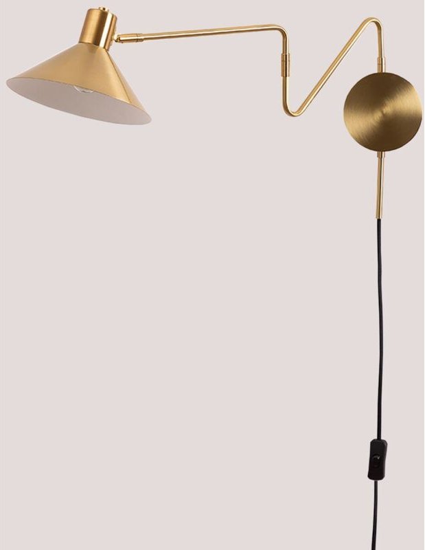 Lizz Metall-Wandleuchte Gold - Sklum