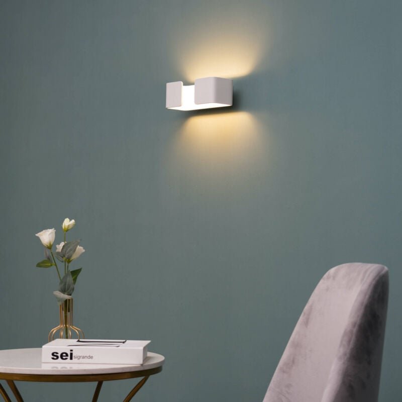 Weiße rechteckige Design-Wandleuchte - Foss