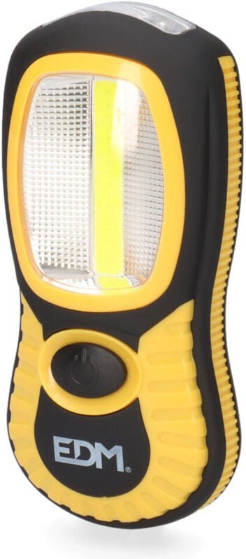 XL-LED-Taschenlampe mit Doppelfunktion, 3 LEDs, cob-led, mit Magnet und Haken EDM 36382