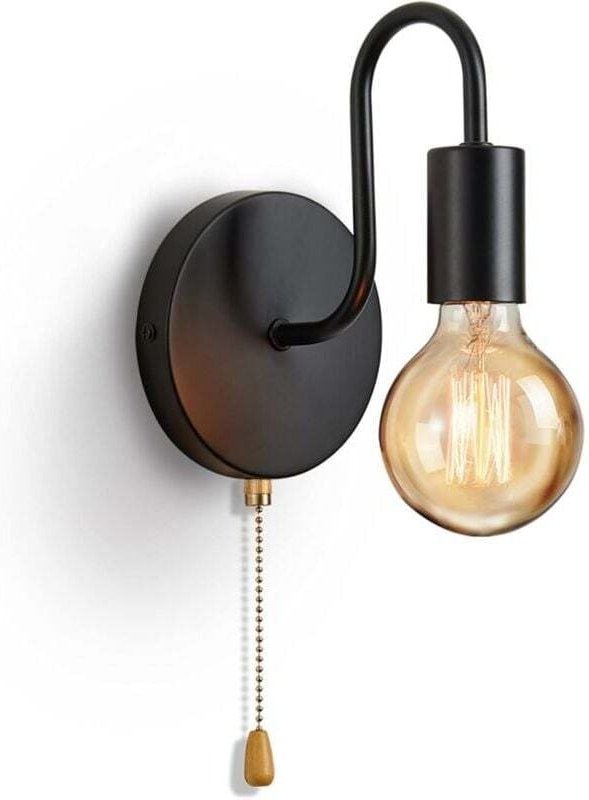 Vintage Wandleuchte, E27 Standardfassung, Wandleuchten Innen, Industrielle Retro Metalllampe mit Schalter für Wohnzimmer...