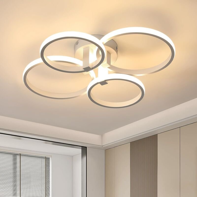 Goeco - led Deckenleuchte Modernes Design Warmweiß 3000K Kreis Ringe Deckenlampe Für Wohnzimmer Schlafzimmer Esszimmer B...