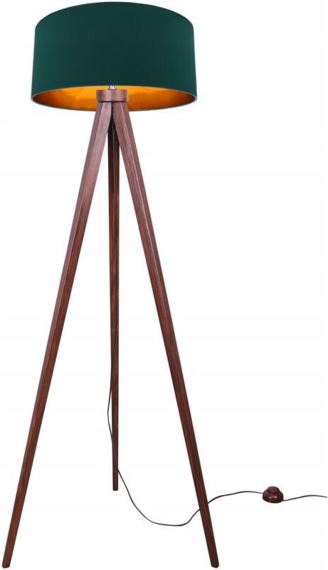 Stehlampe stehend TRIPOD goldenes Holz