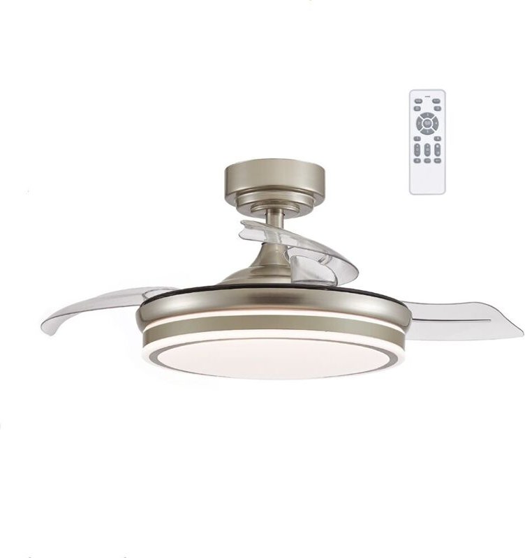 LED-Ventilator mit klappbaren Flügeln, Moss Nickel, 72 W, 7920 lm, CCT, Dim