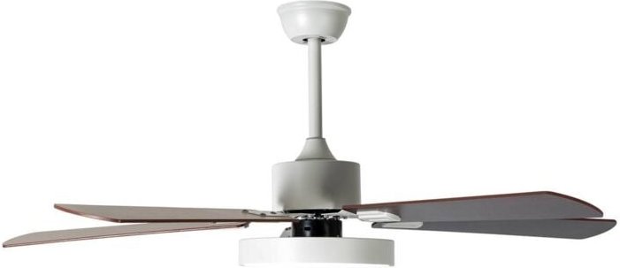 Deckenleuchte Deckenventilator Raumlüfter Kühler Wohnzimmerlampe, Eisen Acryl Sperrholz weiß braun, Fernbedienung 5 Stuf...