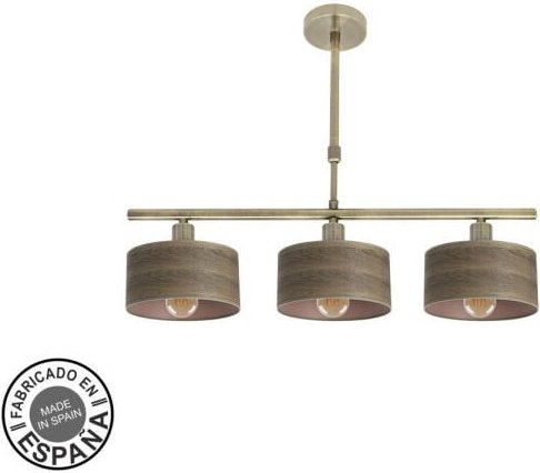 Gilda Lampe 3xe14 Leder/Dunkelholz Regx55x14 Cm - Fabrilamp