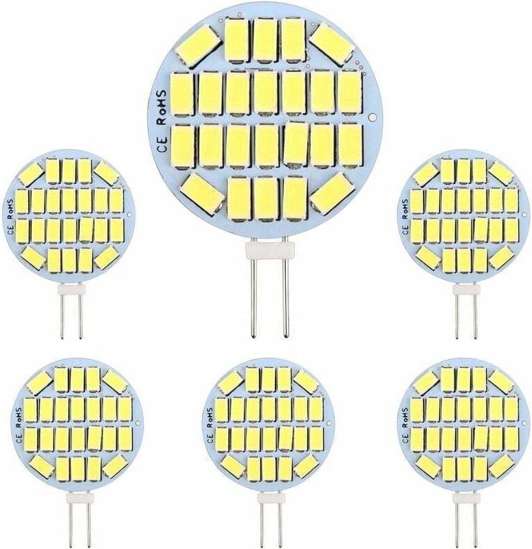 G4 LED 3W, AC12-24V, 300lm Kaltweiß 6000K, 24x5730 SMD, entspricht einer 30W Halogenlampe, nicht dimmbar, G4 runde LED-L...
