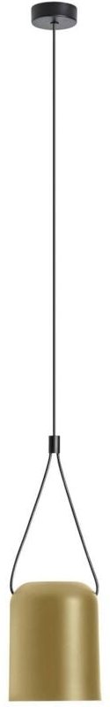 Attic - Dekorativer hängender Deckenanhänger Matt Schwarz lackiert Gold 1x E27 / 250cm - Leds-c4