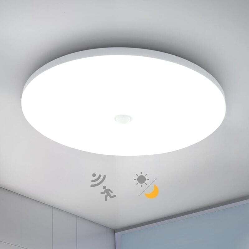 Plafonnier LED 24 W pour intérieur, avec détecteur de présence et capteur crépusculaire, idéal pour les couloirs, les es...