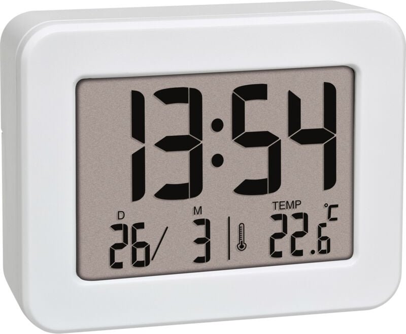 60.2044.02 Quarz Wecker Weiß Alarmzeiten 1 - Tfa Dostmann