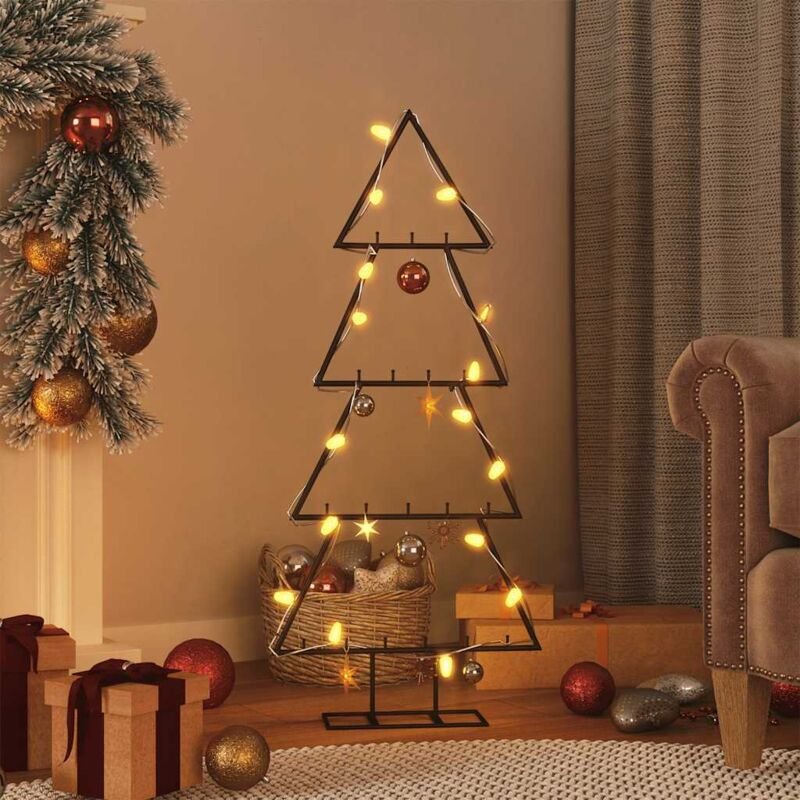 vidaXL Metall-Weihnachtsbaum für Dekorationen Schwarz 125 cm