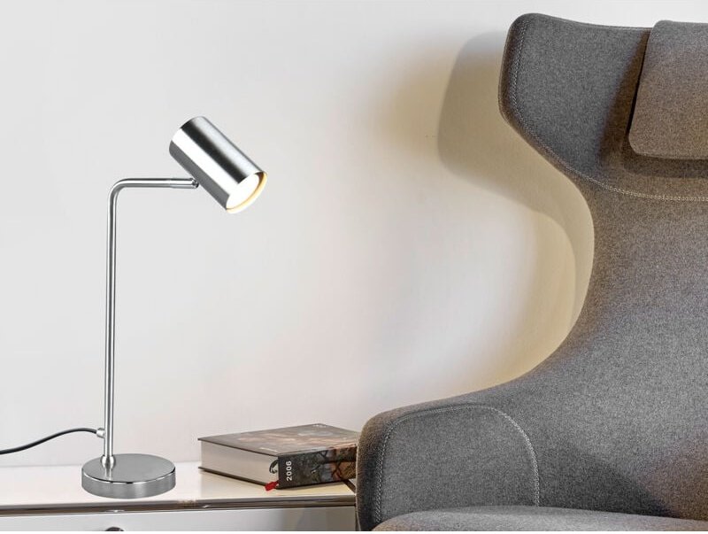 Marley Nickel Spot Zylinder-Tischlampe H45 Trio Lighting