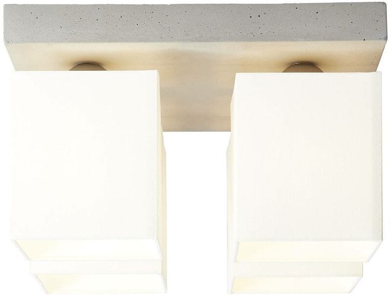 Lampe Monty Deckenleuchte 4flg beton/weiß 4x A60, E27, 40W, geeignet für Normallampen (nicht enthalten) - Brilliant