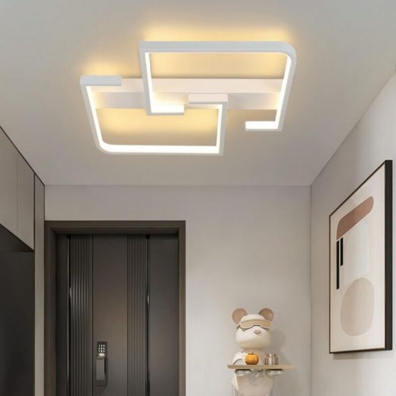 Led Deckenleuchte Flur Schwarz Deckenlampe 19W 30CM 3000K Modern Geometrie - Gbly