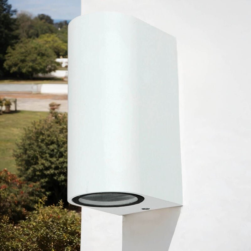 Weißer Spot Up Down IP44 Außenwandlampe AALBORG GU10