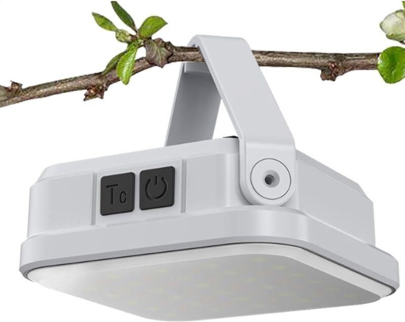 CCYKXA Solarbetriebene Campinglampe für draußen USB- und solarbetriebene LED-Außenlampe Laterne mit LCD-Display, Akkubet...