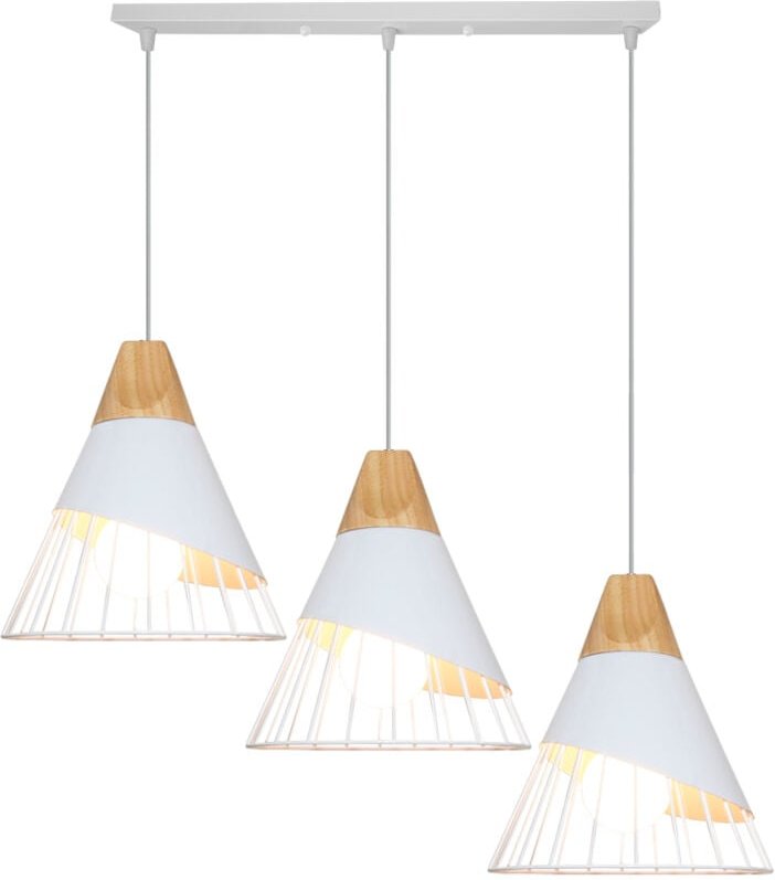 Thumbnail - Moderne Pendelleuchte, 3 Flammig Kronleuchter im Badminton-form, Industrielle Hängelampe mit Metall Lampenschirm für Woh...