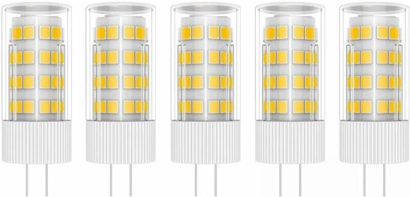 Cyslmuk - 5X G4 led Lampe 5W Birne Lampe 51 smd 2835LEDs Warm Weiß 3000K led Birne Entspricht 50W Halogen Lampe ac/dc 22...