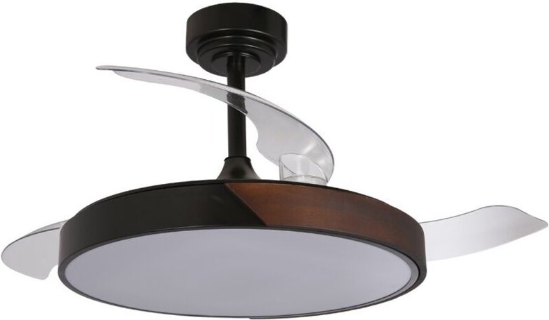 Cristalrecord - LED-Lüfter mit einziehbaren Flügeln Taoro Black 72W 7920Lm cct