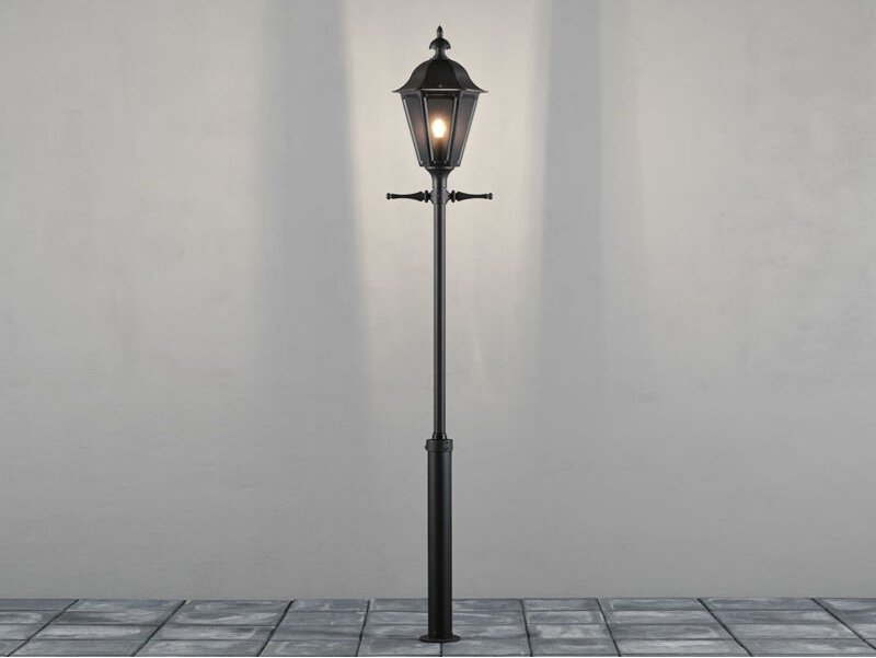 Große Mastleuchte pallas aus Aluminium Schwarz, Höhe 260cm