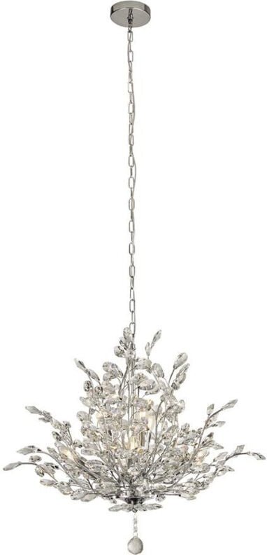 Bouquet 7-flammige Chrom-Anhänger, Kristallglas - Searchlight