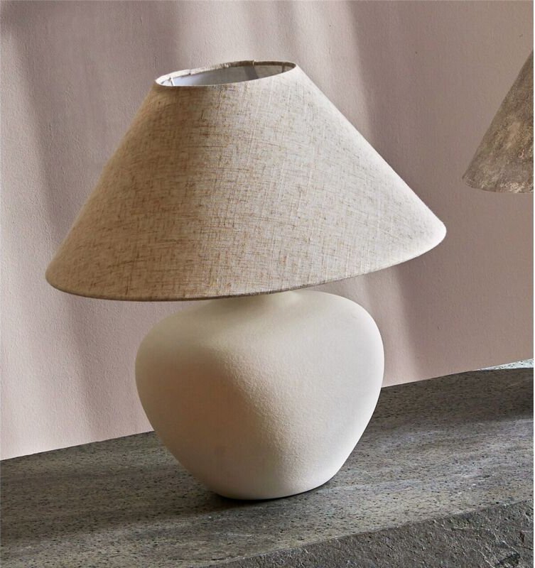 Hestia Tischlampe, Weiß/Beige, 48 cm, 45 x 48 cm