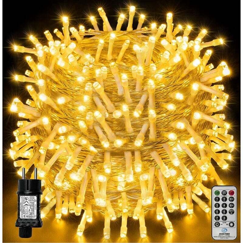 100 m 600 LED Power Pixel Lichterkette mit Fernbedienung, 360-Grad-Lampe im Inneren der Glühbirne, Kupfer-LED-Pixel-Lich...