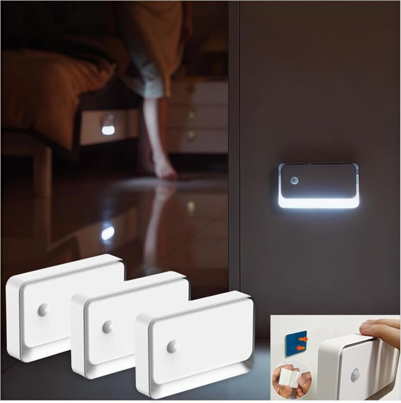 Bewegungsmelder-Nachtlicht, 3er-Set, USB-C-wiederaufladbar, 6000K, einstellbare Helligkeit, ideal für Treppenhäuser und ...