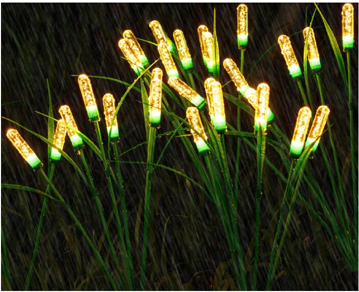 Solar-Gartenrohr für Außenbereich, Balkon, Garten und Rasen, wasserdicht (4 Stück/Warmweiß)