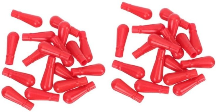 Tlily - 100 Stück Dropper Silikonkappe Rote Glühbirne Dropper-Kopfkappen