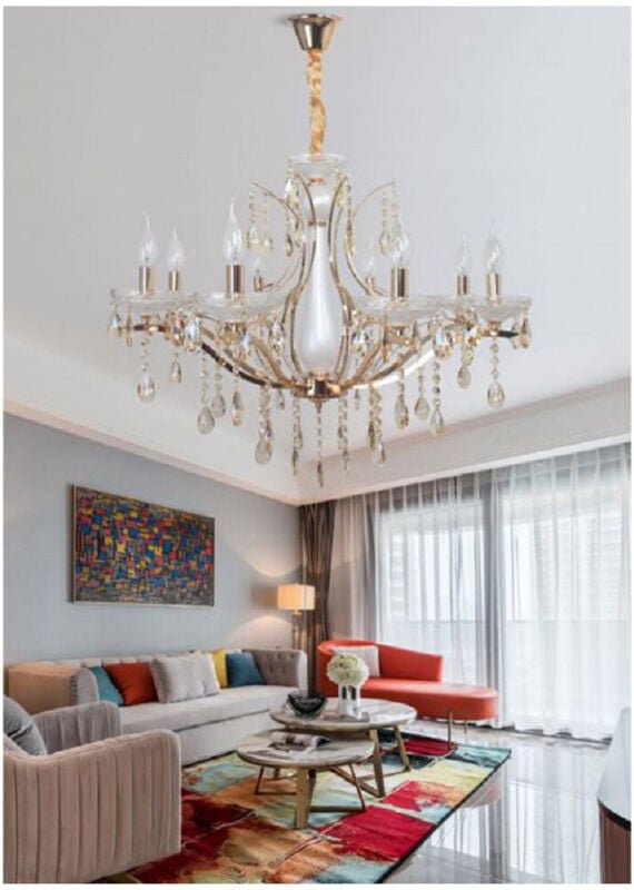 Trade Shop - klassische deckenhängelampe 8 arme E14 kristalleffekt A60-8 -