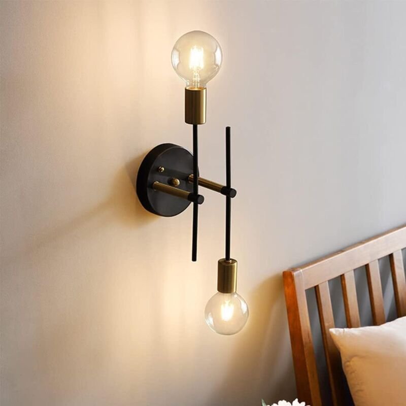 Vintage-Industrie-Wandleuchte, moderne 2-flammige Deckenleuchte aus Eisen, kreative E27-Deckenlampe, für Wohnzimmer, Res...