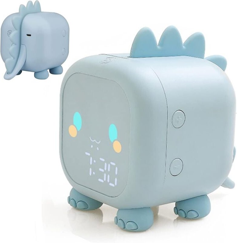 Wecker Kinder Mädchen Jungen led Digital Wecker Lampe, Dinosaurier Digital Wecker 2 Alarme Einstellbare Lautstärke Timer...