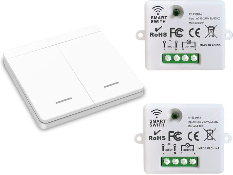 Drahtloser Lichtschalter, Funksender-Sicherheitsschalter und 10-A-Empfängersteuerung, einfache Installation für Lampen b...