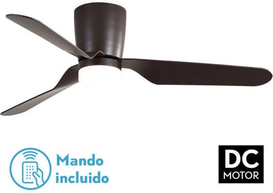 TODOLAMPARA - Fan de Deckenventilator mit Licht LED 18W Motor DC Modell KOCHI Braun, 3 Schattierungen de Licht mit Speic...