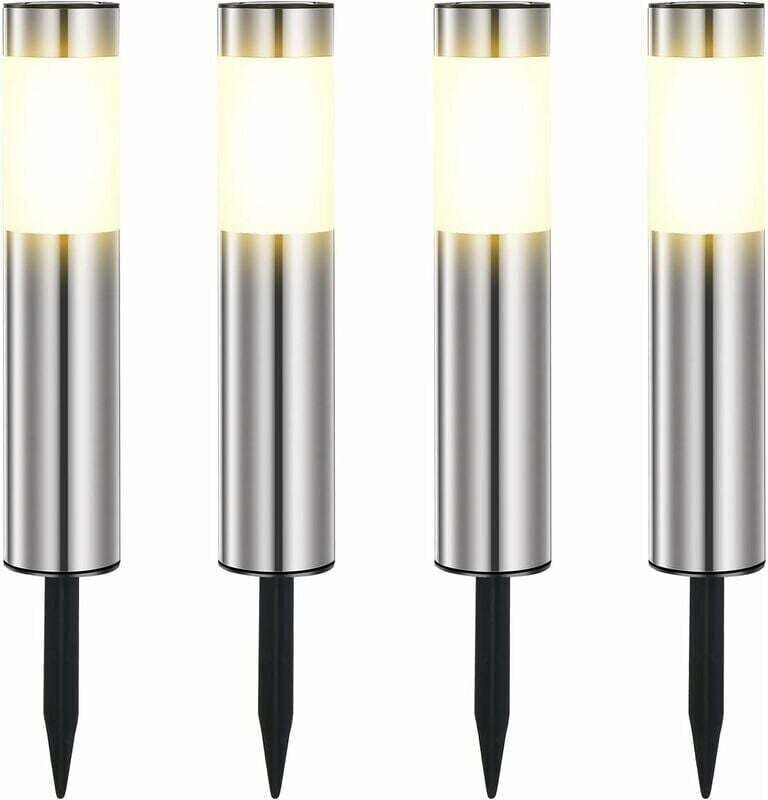 Solarleuchten Außen, Edelstahl Solar Außen Garten LED Leuchten Wasserdicht IP65 für Terrasse, Rasen, Wege und Garten Hof...