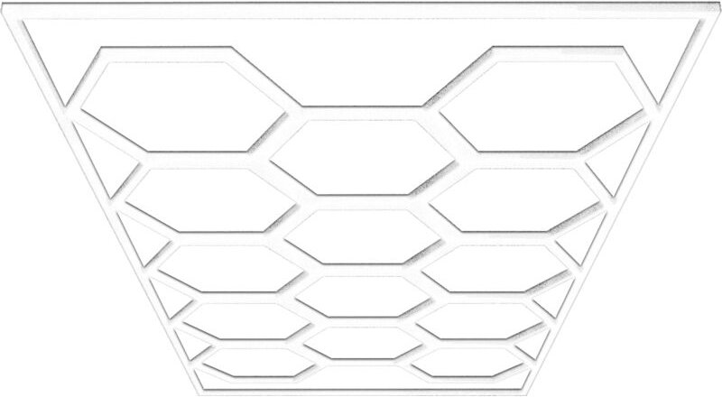 Hexagon led Garage Light, 68970LM 6500K Hexagon led Beleuchtung für Werkstatt, Friseursalon, 14 Grid, LP003/nicht dimmba...