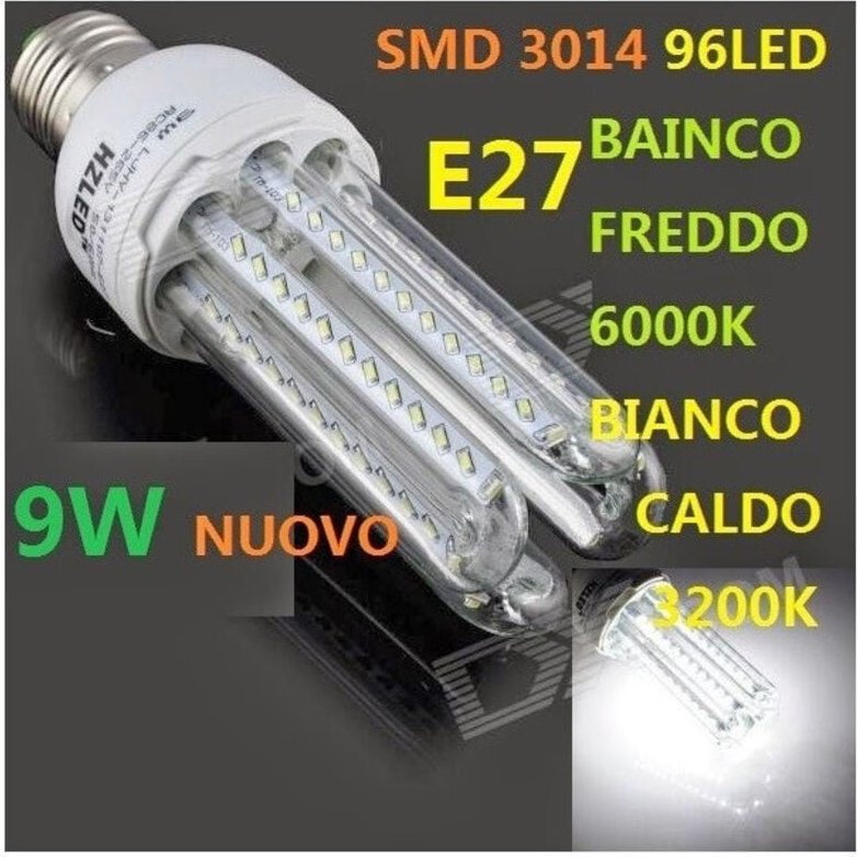 Trade Shop Traesio - Trade Shop - 96 led smd 3014 9W E27 Glühbirne Kalt Warm Weiß Niedrigen Verbrauch Lampe -