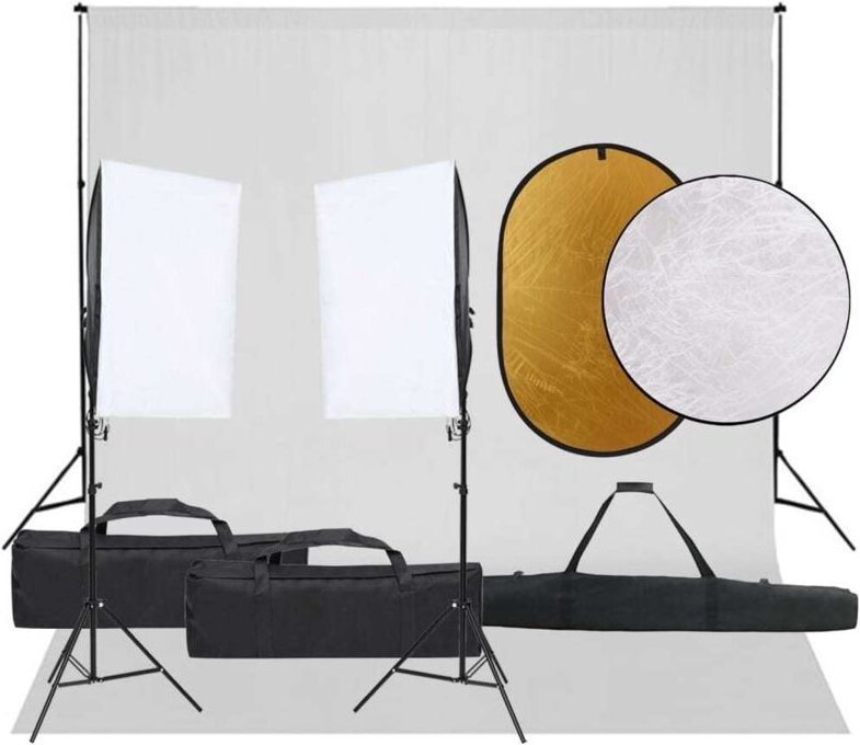 vidaXL Fotostudio-Kit mit Hintergrundbeleuchtung und Reflektor