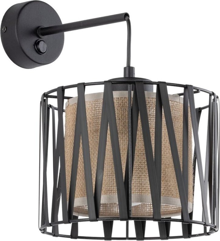 TK Harmony Wandleuchte mit Schirm Schwarz, Braun 1xE27