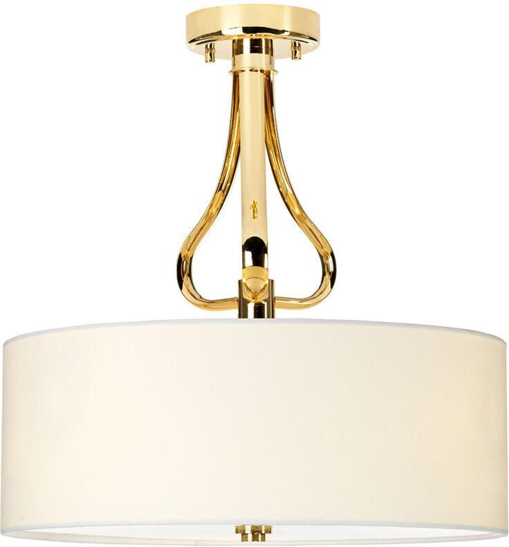 Elstead - Falmouth - 3 Licht Semi Flush Badezimmer Deckenleuchte Gold IP44, G9